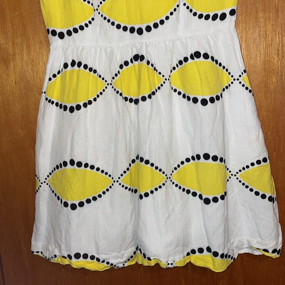 •CYNTHIA ROWLEY•WHITE/YELLOW/BLACK SUN DRESS SIZE 8 - Picture 8 of 10